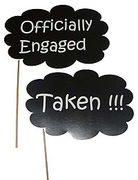 Officially engaged photo prop