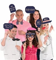 60th Birthday Photo Props Kit Pack of 18