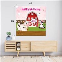 Farm Theme Backdrop in Cow Design, Pack of 1