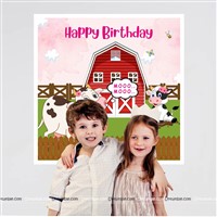 Farm Theme Backdrop in Cow Design, Pack of 1