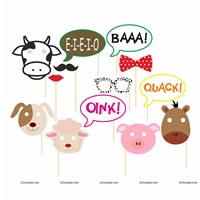 Farm Animal Photo Booth Props (Pack of 13 pcs)