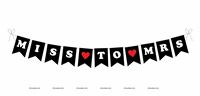 Miss To Mrs Black Bridal shower banner