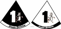 Black and White Party Hats (Set of 6)