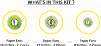 Army Theme Paperfan Decorations Pack of 6