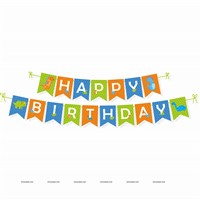 Cute Dino theme Happy Birthday Banner