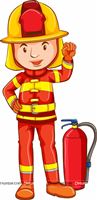 Fireman with fire Extinguisher