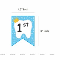 Blue First Tooth Banner, Triangle Bunting and Tooth Poster Kit (Pack of 3)