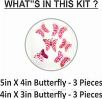 Gold and Pink Butterfly Party Decor Stickers- 1 Set
