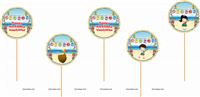 Hawaiin cup cake toppers