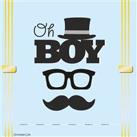 Oh boy Little Man birthday backdrop