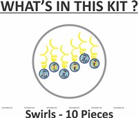 Police Theme  Swirls Round(Pack of 10)