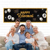 Happy Retirement banner - Black