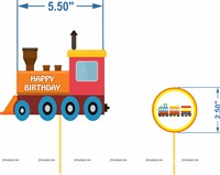 Train Cake & cup cake topper