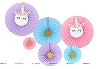 Unicorn paper fan decorations