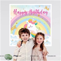 Unicorn Theme Backdrop 4 feet x 4 feet, Pack of 1