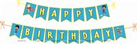 Vir The Robot Boy Birthday Bunting Blue
