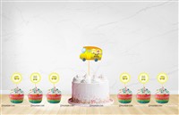 Wheels on Bus  Theme Cup Cake topper