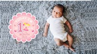 Milestone Cards for First Year Girl Baby (Pack of 12)