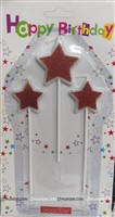 Red Star Glitter Candle