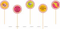 Candy Land theme Cup Cake Toppers