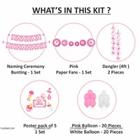 Baby Girl Cradle Ceremony Paper Fans Kit