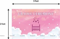 Cradle Ceremony Backdrop (Pink) 4ft x 2ft