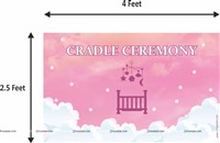 Pink  Cradle Ceremony Backdrop Banner Kit (Pack of 66 pcs)