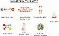 Flower Theme Paperfan Decorations Kit, Pack of 56