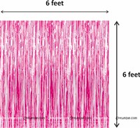 Mehendi Foil Balloon,Lantern and Paper Fan Curtain Kit with Photo Props - Pink