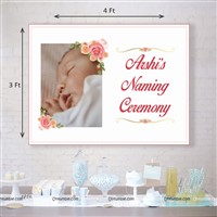 Floral Elegant Naming Ceremony Backdrop (4ft x 3ft)
