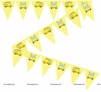 Wheels On a BusTheme Triangle Bunting (10 ft)